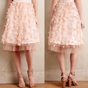 Eva Franco Peach Petal Fluttered Fete Tulle Skirt in size 8